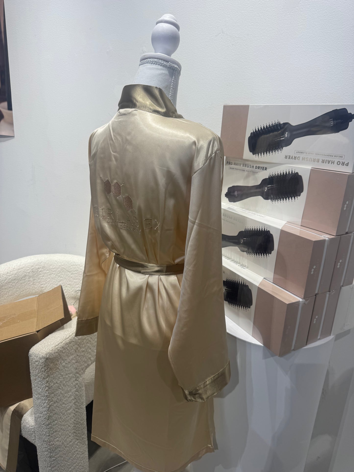 Silky Satin Beige Robe